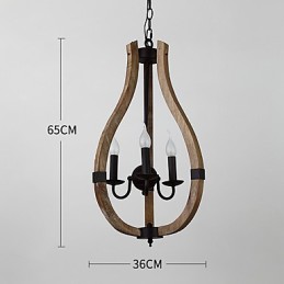 3つのライトヴィンテージペイント機能ミニスタイル木製竹シャンデリアランプ装飾ペンダントランプ