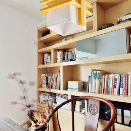 1 灯木製レトロ ビンテージ ペンダント ライト ファブリック シェード付き