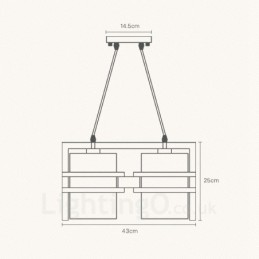 2 ライト 木製 レトロ ビンテージ ペンダント ライト ファブリック シェード付き