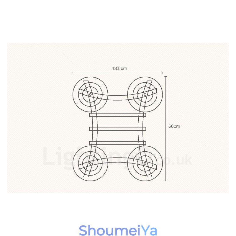 4 灯木製素朴なロッジペンダントライト、ガラスシェード付き