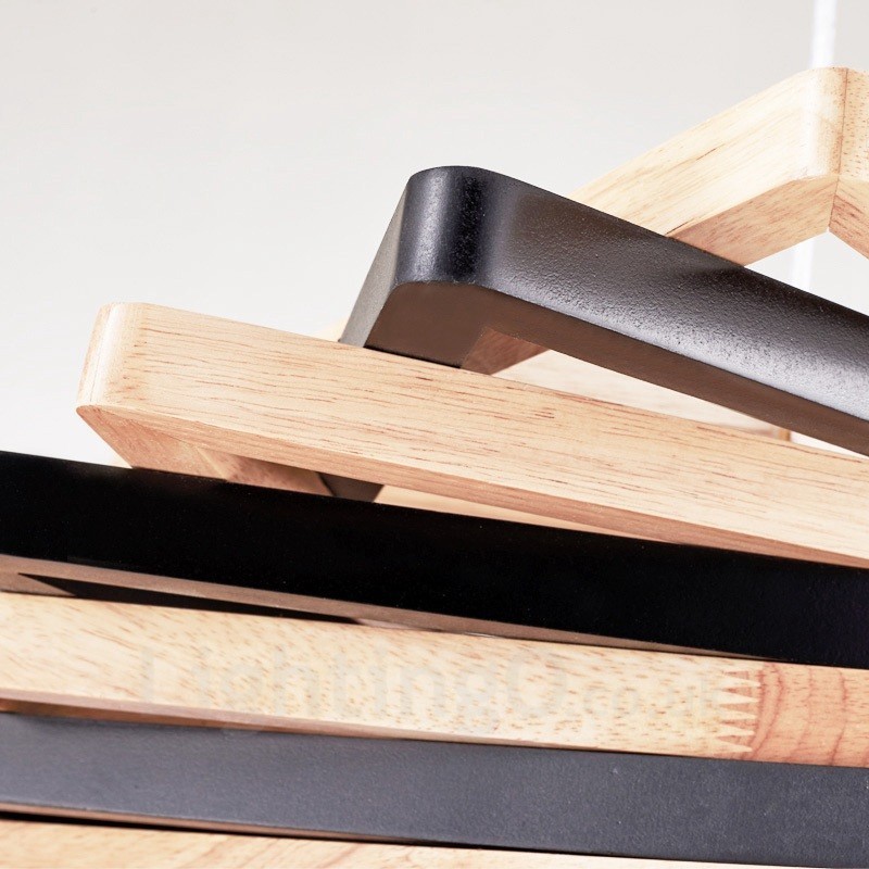 1 灯木製モダンコンテンポラリーペンダントライト、木製シェード付き