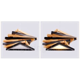 1 灯木製モダンコンテンポラリーペンダントライト、木製シェード付き