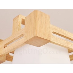 1 ライト 木製 モダン コンテンポラリー 北欧スタイル ペンダント ライト ファブリック シェード付き