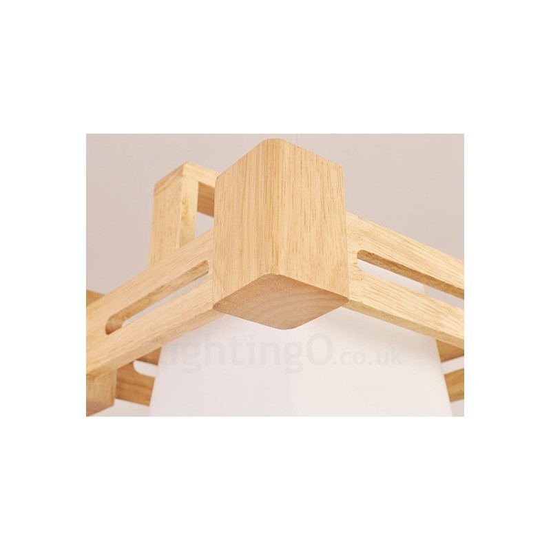 1 ライト 木製 モダン コンテンポラリー 北欧スタイル ペンダント ライト ファブリック シェード付き