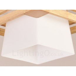 1 ライト 木製 モダン コンテンポラリー 北欧スタイル ペンダント ライト ファブリック シェード付き