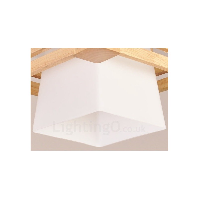 1 ライト 木製 モダン コンテンポラリー 北欧スタイル ペンダント ライト ファブリック シェード付き