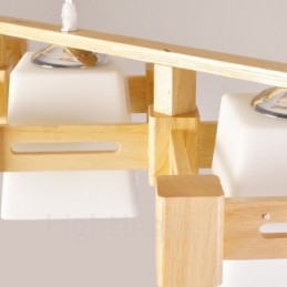 3 ライト 木製 モダン コンテンポラリー 北欧スタイル ペンダント ライト ファブリック シェード付き