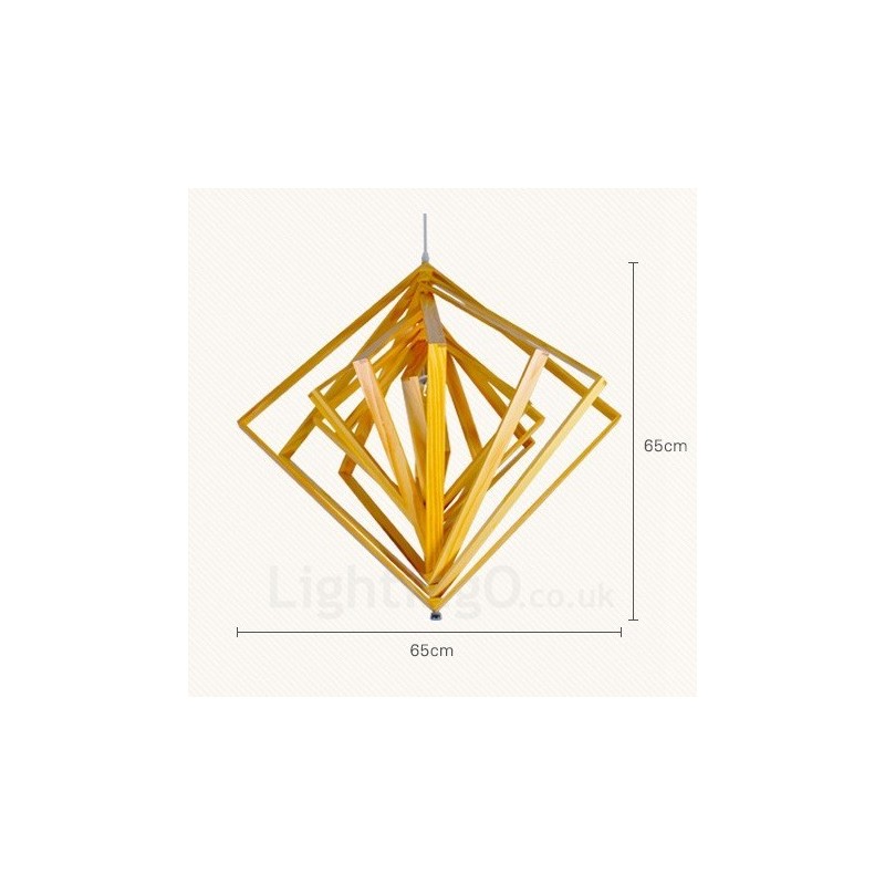 1 ライト 木製 モダン コンテンポラリー 北欧スタイル ペンダント ライト 木製シェード付き