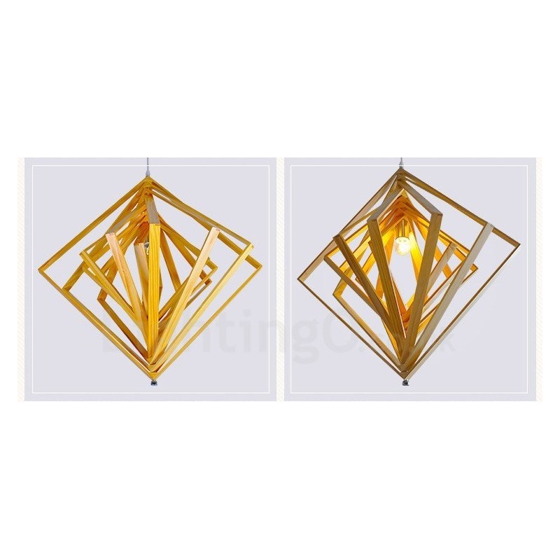 1 ライト 木製 モダン コンテンポラリー 北欧スタイル ペンダント ライト 木製シェード付き