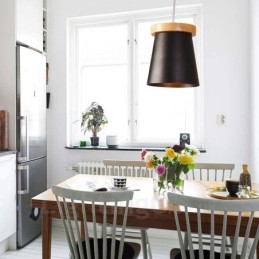 1 ライト 木製 モダン コンテンポラリー 北欧スタイル ペンダント ライト アイアン シェード付き