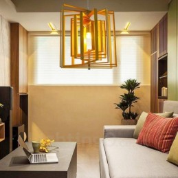 1 ライト 木製 モダン コンテンポラリー 北欧スタイル ペンダント ライト 木製シェード付き