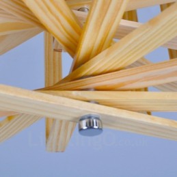 1 ライト 木製 モダン コンテンポラリー 北欧スタイル ペンダント ライト 木製シェード付き