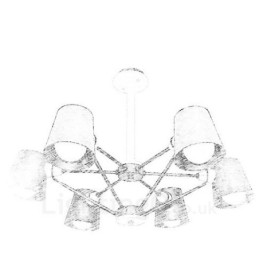 6 ライト 木製 モダン コンテンポラリー 北欧スタイル ペンダント ライト アイアン シェード付き