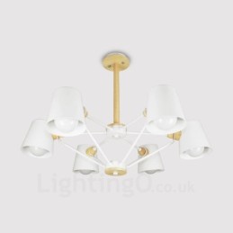 6 ライト 木製 モダン コンテンポラリー 北欧スタイル ペンダント ライト アイアン シェード付き