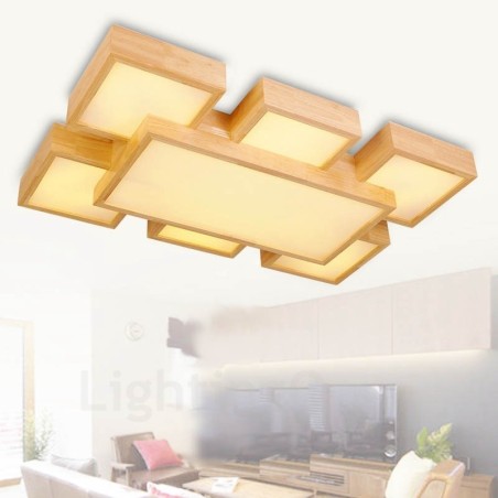 6モダンで現代的な北欧スタイルのフラッシュマウント天井ライト、アクリルシェード付き