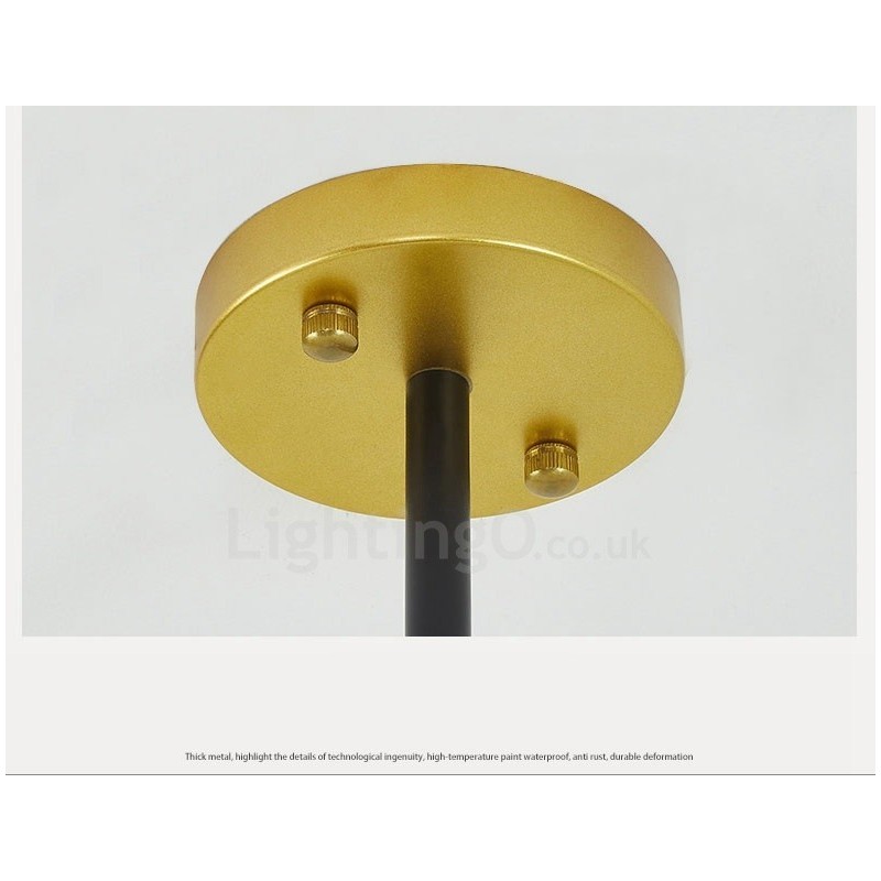 3 ライト モダン コンテンポラリー 北欧スタイル シーリング ライト シャンデリア 黒と白のボール ガラス シェード付き