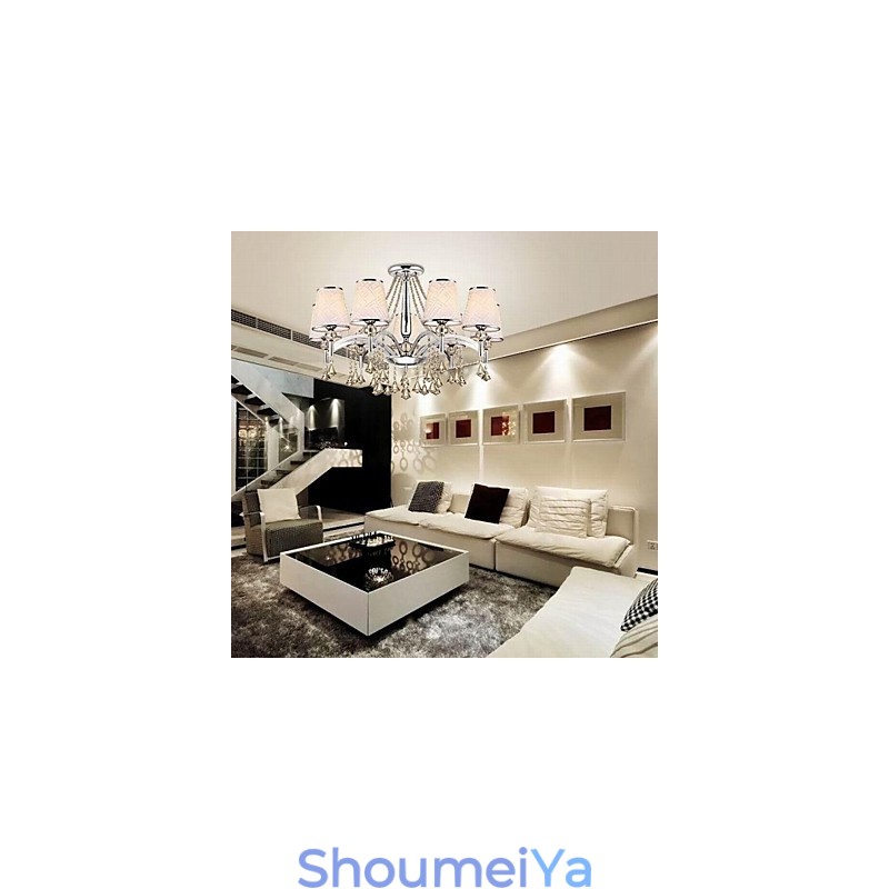 モダンコンテンポラリークリスタルクロームメタルシャンデリア