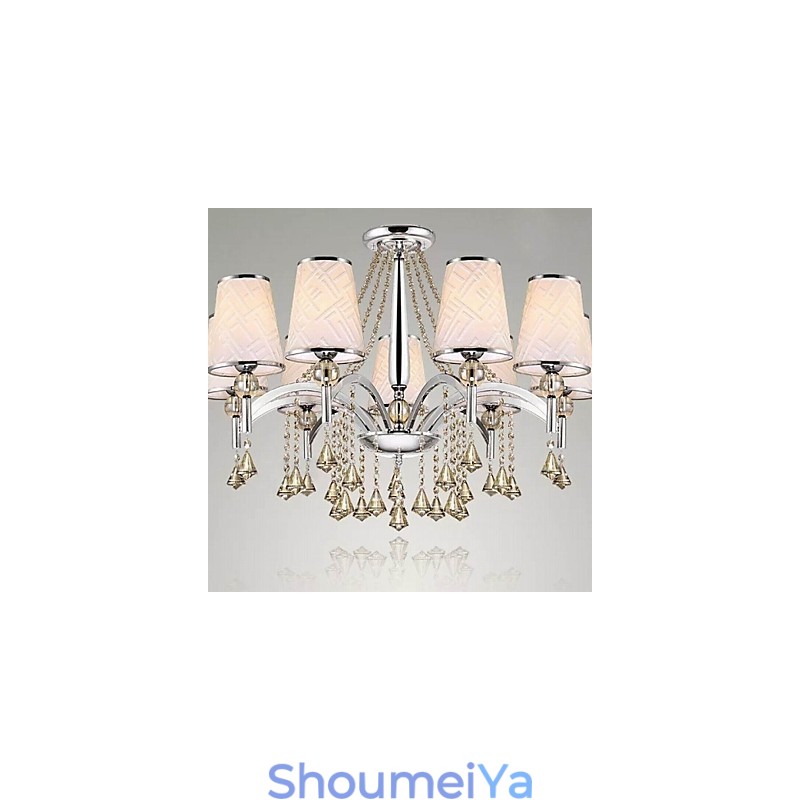 モダンコンテンポラリークリスタルクロームメタルシャンデリア