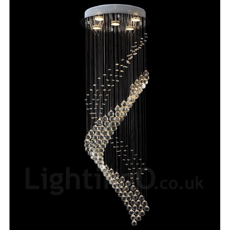 5 ライト モダン クリスタル 天井ペンダント ライト 屋内 シャンデリア 照明 ランプ 器具