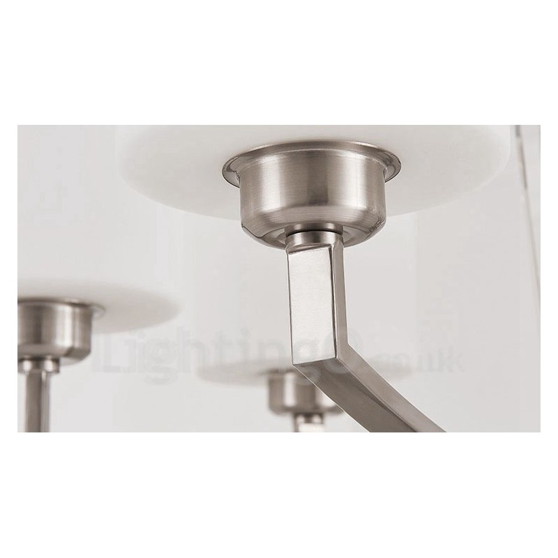 6 ライト モダン クローム ペンダント ライト 屋内 シャンデリア ホーム 吊り下げ照明 ランプ 器具 ガラス シェード付き