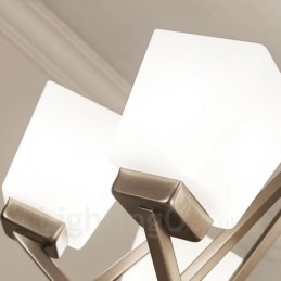 4 ライト クローム ペンダント ライト 屋内 モダン シャンデリア ホーム 吊り下げ照明 ランプ 器具 ガラス シェード付き