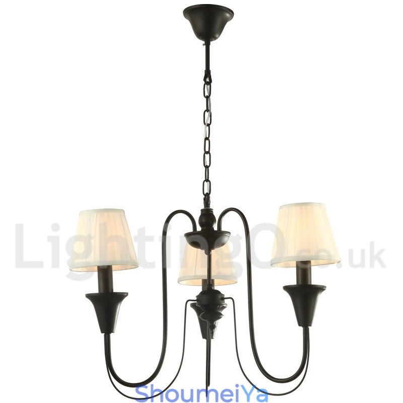 3 ライト ブラック レトロ キャンドル スタイル シャンデリア