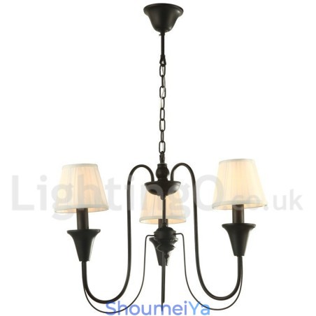 3 ライト ブラック レトロ キャンドル スタイル シャンデリア