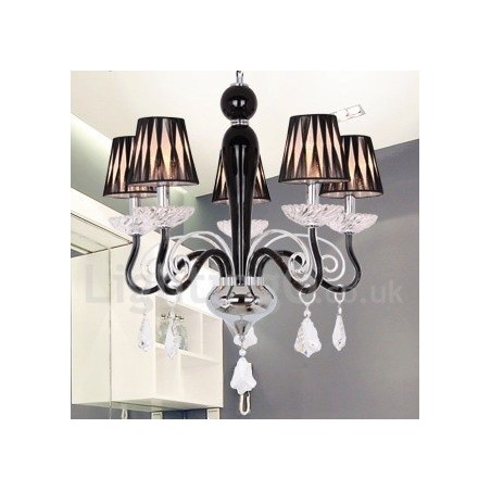 5 ライト ホワイト コンテンポラリー K9 クリスタル キャンドル スタイル シャンデリア