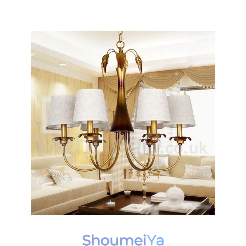 6 ライト モダン コンテンポラリー 素朴なキャンドル スタイル シャンデリア