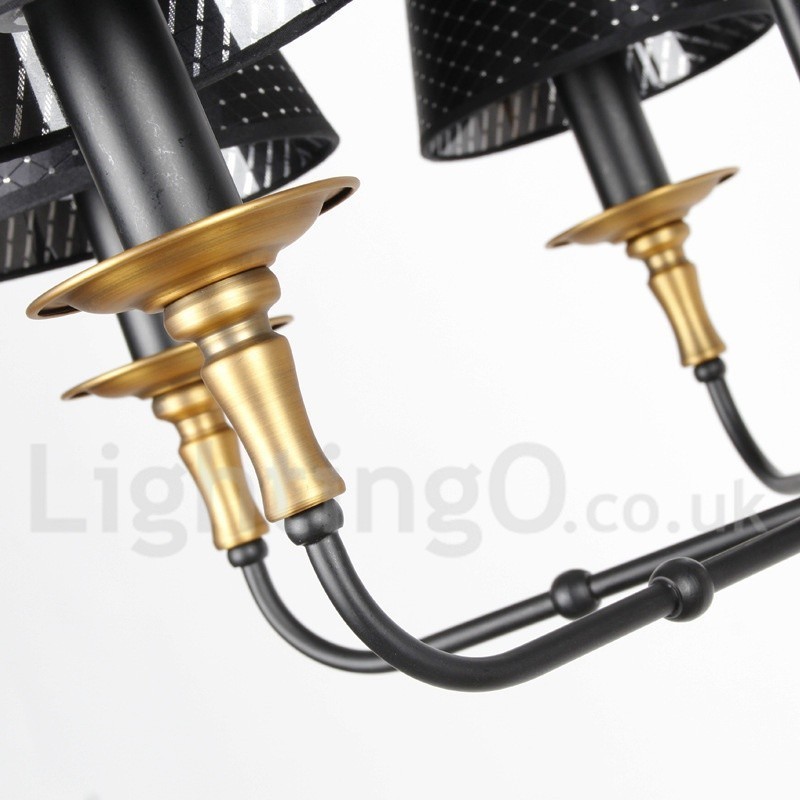 6 ライト レトロ ラスティック キャンドル スタイル シャンデリア