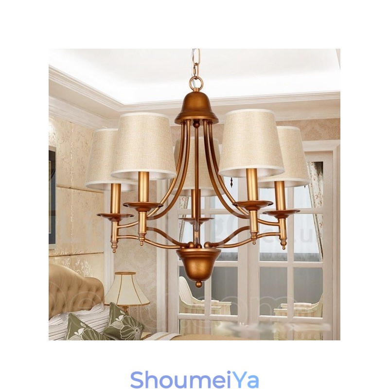 5 ライト 素朴なレトロ地中海スタイル キャンドル スタイル シャンデリア