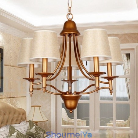 5 ライト 素朴なレトロ地中海スタイル キャンドル スタイル シャンデリア