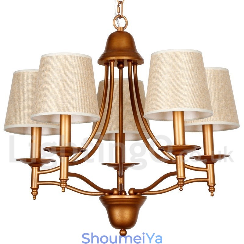 5 ライト 素朴なレトロ地中海スタイル キャンドル スタイル シャンデリア