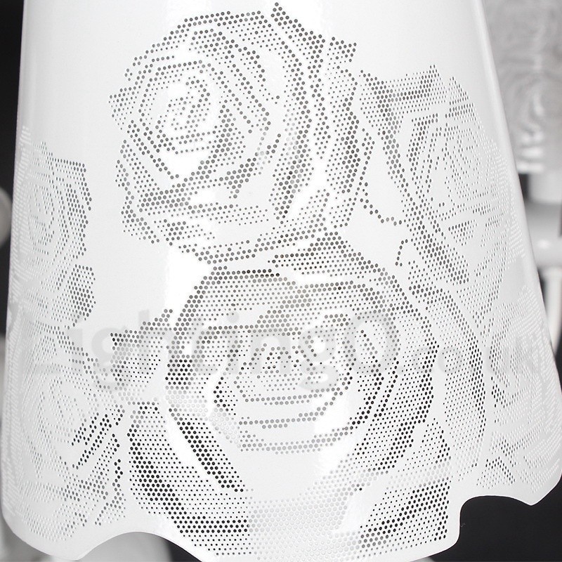 8 ライト モダン コンテンポラリー 中空 ホワイト キャンドル スタイル シャンデリア