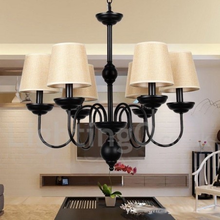 6 ライト 素朴なレトロ コンテンポラリー キャンドル スタイル シャンデリア