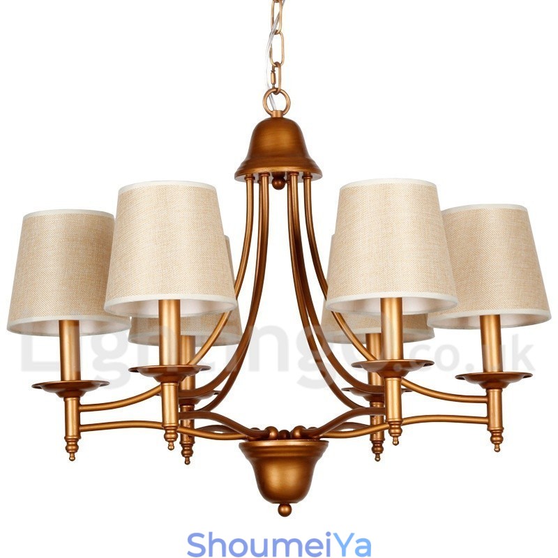 6 ライト 素朴なレトロ地中海スタイル キャンドル スタイル シャンデリア