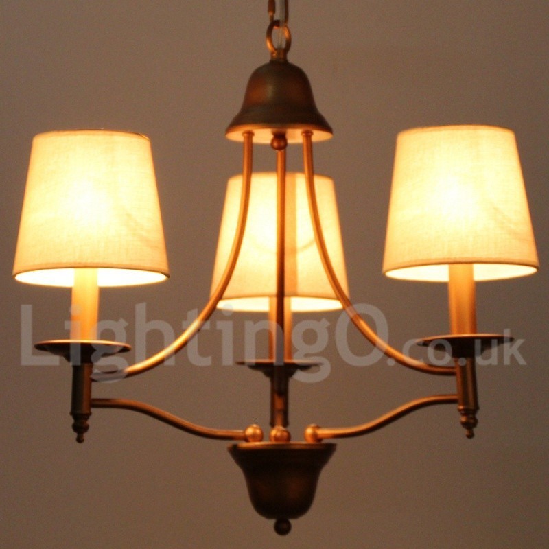 3 ライト 素朴なレトロ地中海スタイル キャンドル スタイル シャンデリア