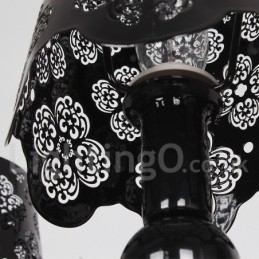 8 ライト モダン コンテンポラリー 中空 ブラック キャンドル スタイル シャンデリア