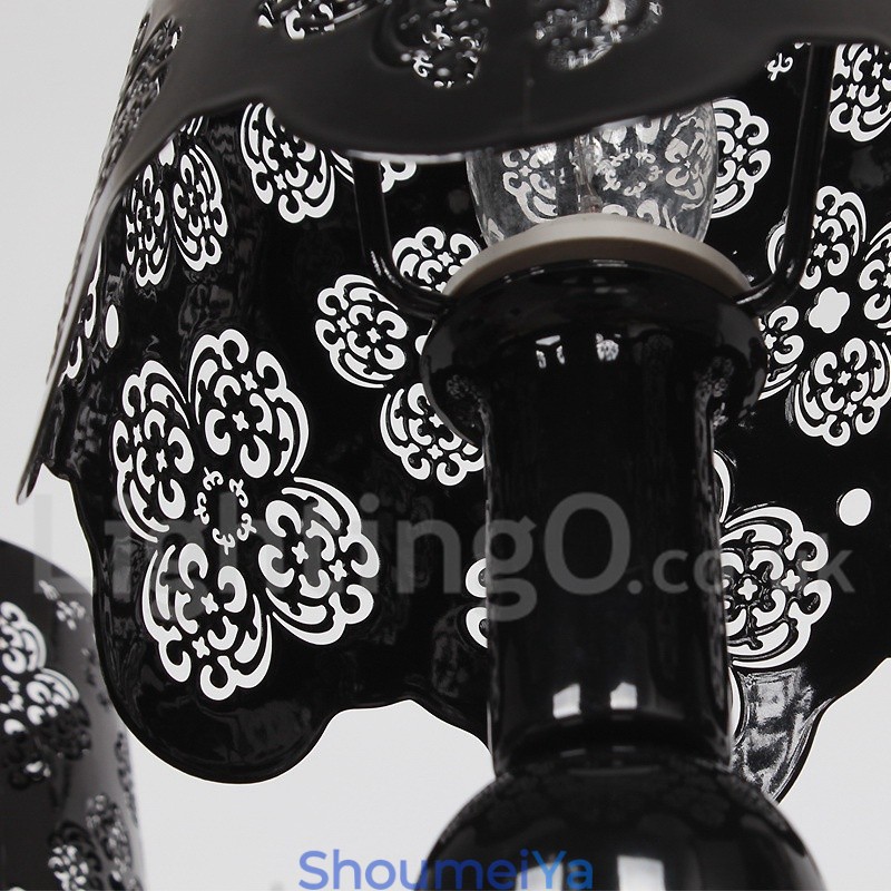 8 ライト モダン コンテンポラリー 中空 ブラック キャンドル スタイル シャンデリア