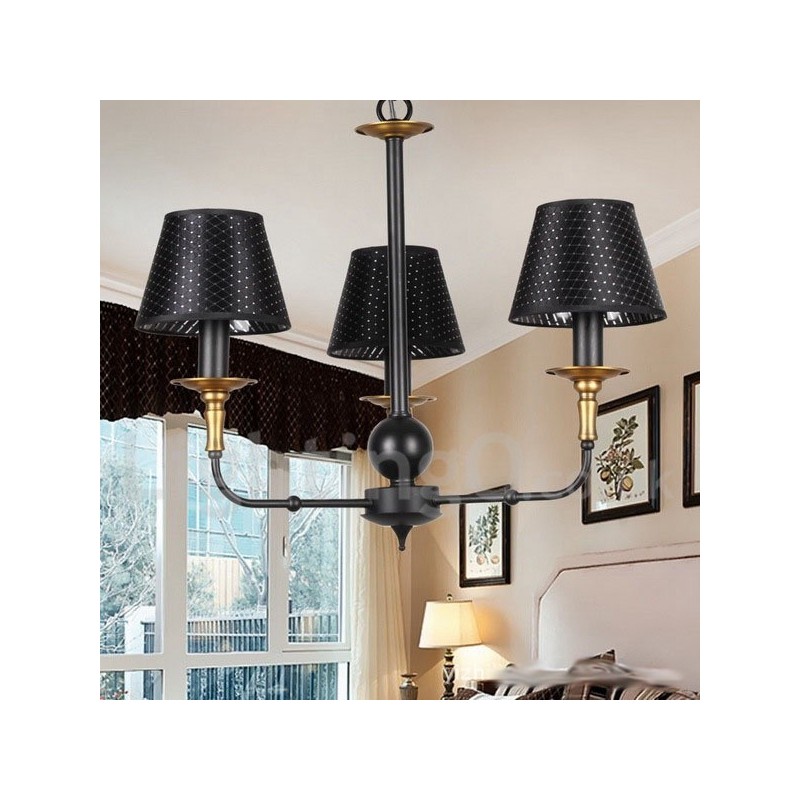 3 ライト レトロ ラスティック キャンドル スタイル シャンデリア