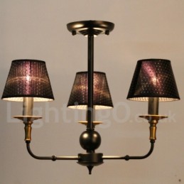 3 ライト レトロ ラスティック キャンドル スタイル シャンデリア