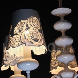 5 ライト モダン コンテンポラリー 中空 ホワイト キャンドル スタイル シャンデリア