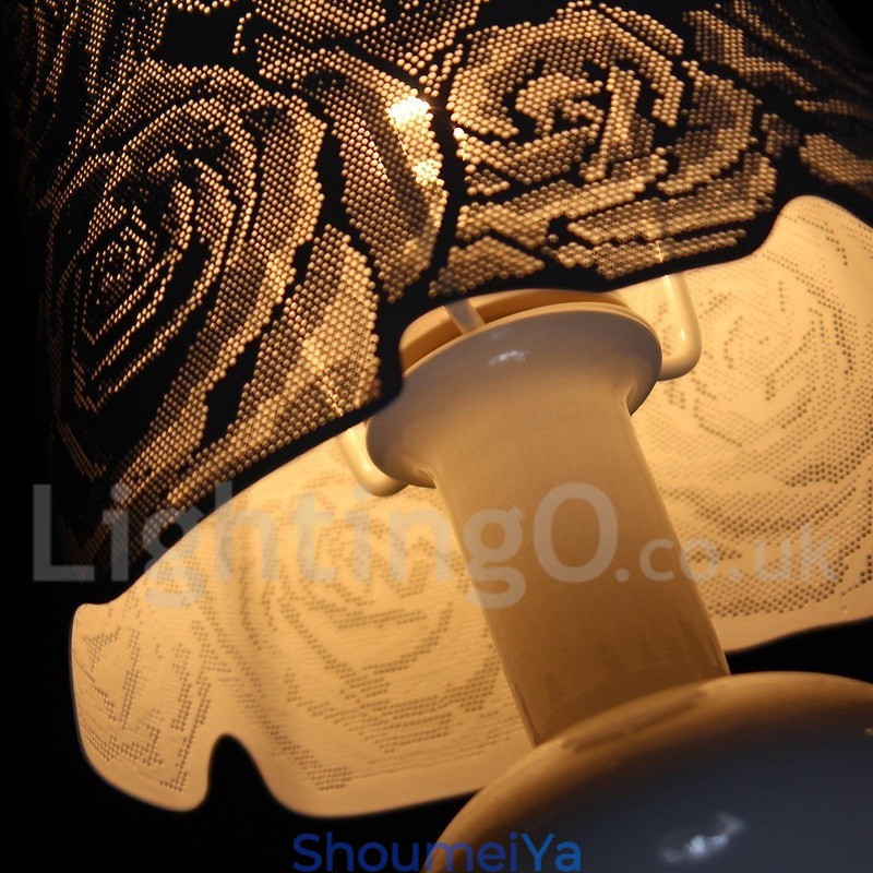 3 ライト モダン コンテンポラリー 中空 ホワイト キャンドル スタイル シャンデリア