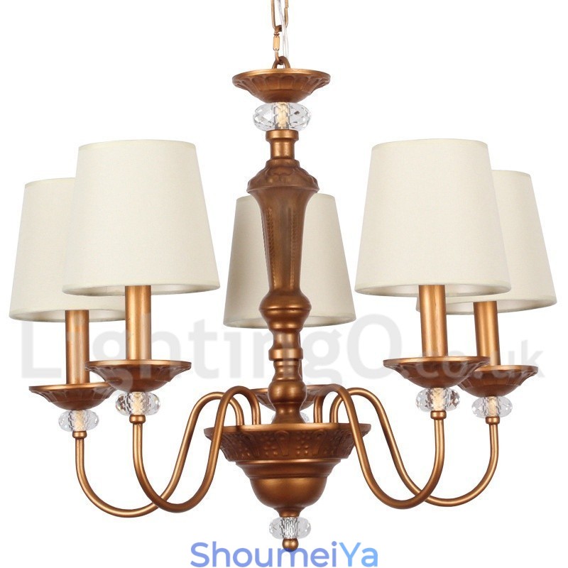 5 ライト 素朴な黒のレトロ キャンドル スタイル シャンデリア