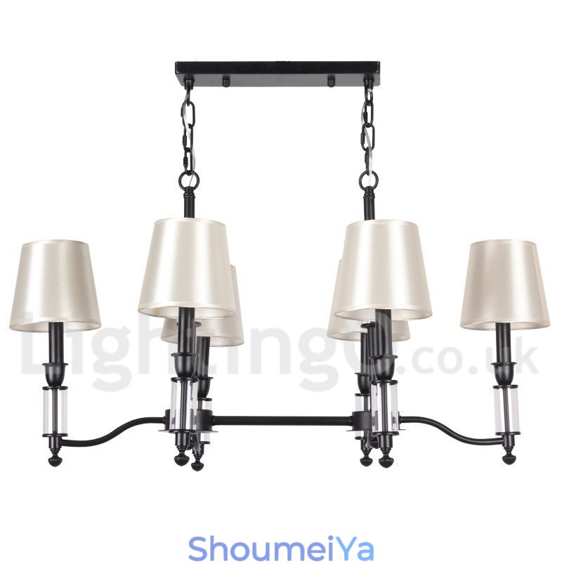 6 ライト 素朴な黒 レトロ コンテンポラリー キャンドル スタイル シャンデリア