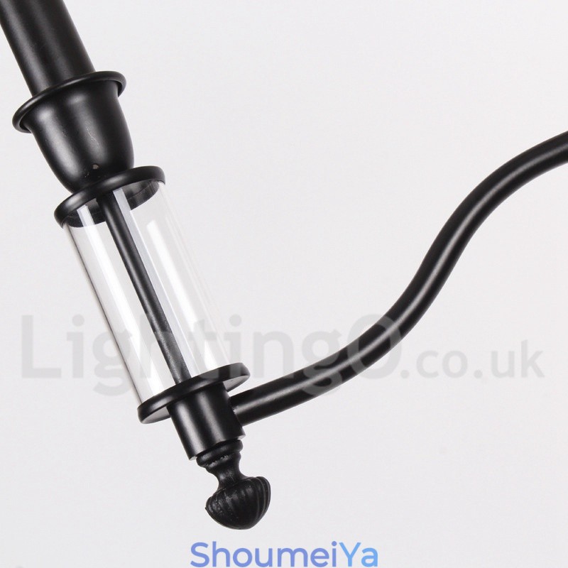 6 ライト 素朴な黒 レトロ コンテンポラリー キャンドル スタイル シャンデリア