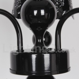 3 ライト モダン コンテンポラリー 中空 ブラック キャンドル スタイル シャンデリア