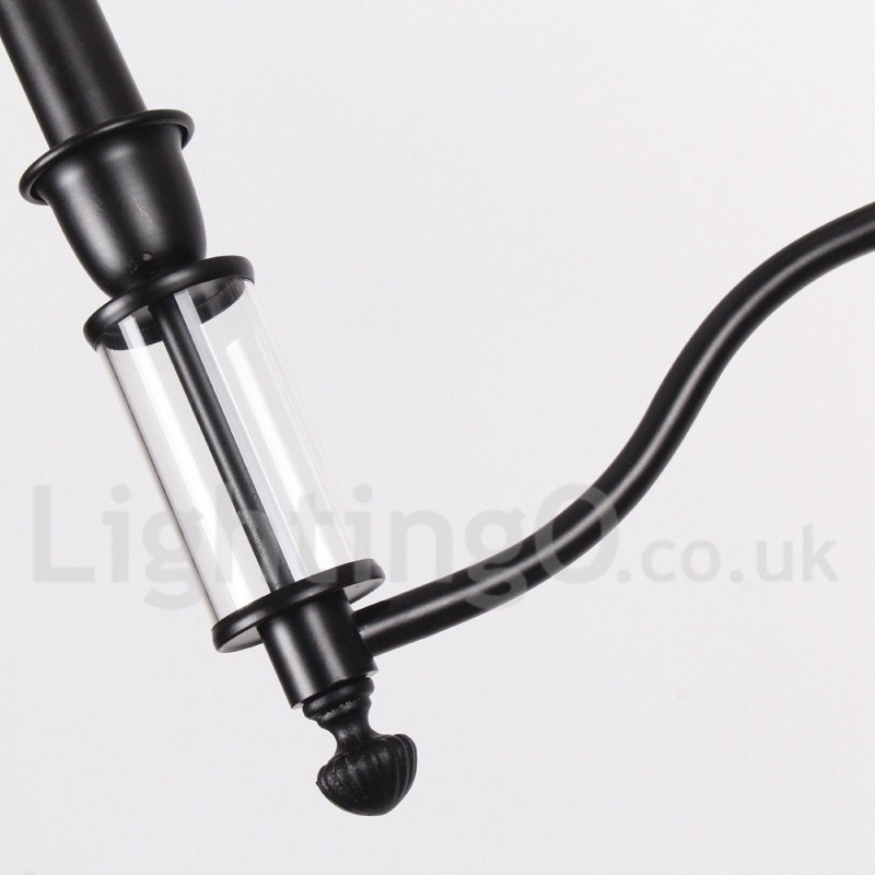 5 ライト ブラック 2 段 大型シャンデリア レトロ コンテンポラリー キャンドル スタイル シャンデリア