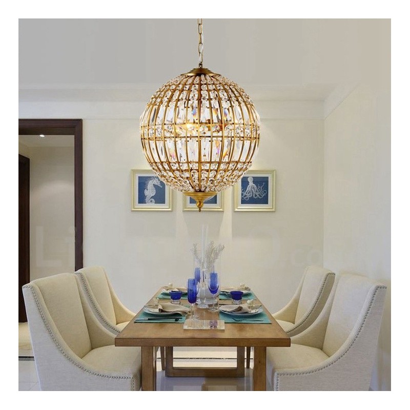 グローブモダンK9クリスタル天井ペンダントライト屋内シャンデリア照明ランプ器具