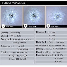 モダン グローブ クリスタル クローム メタル シャンデリア